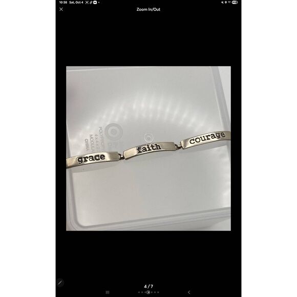 Truth~Grace~Faith~Courage~Wisdom 925 Sterling Silver Link Bracelet - Picture 7 of 11